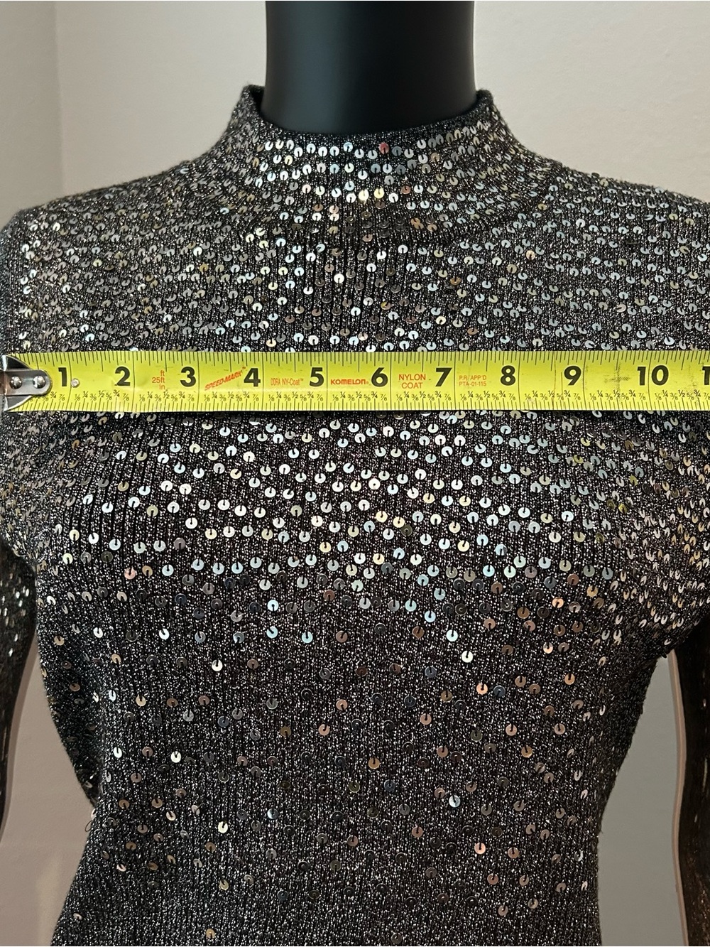 Investments Metallic Sequin Mock Neck Tank in Black - Picture 7 of 8